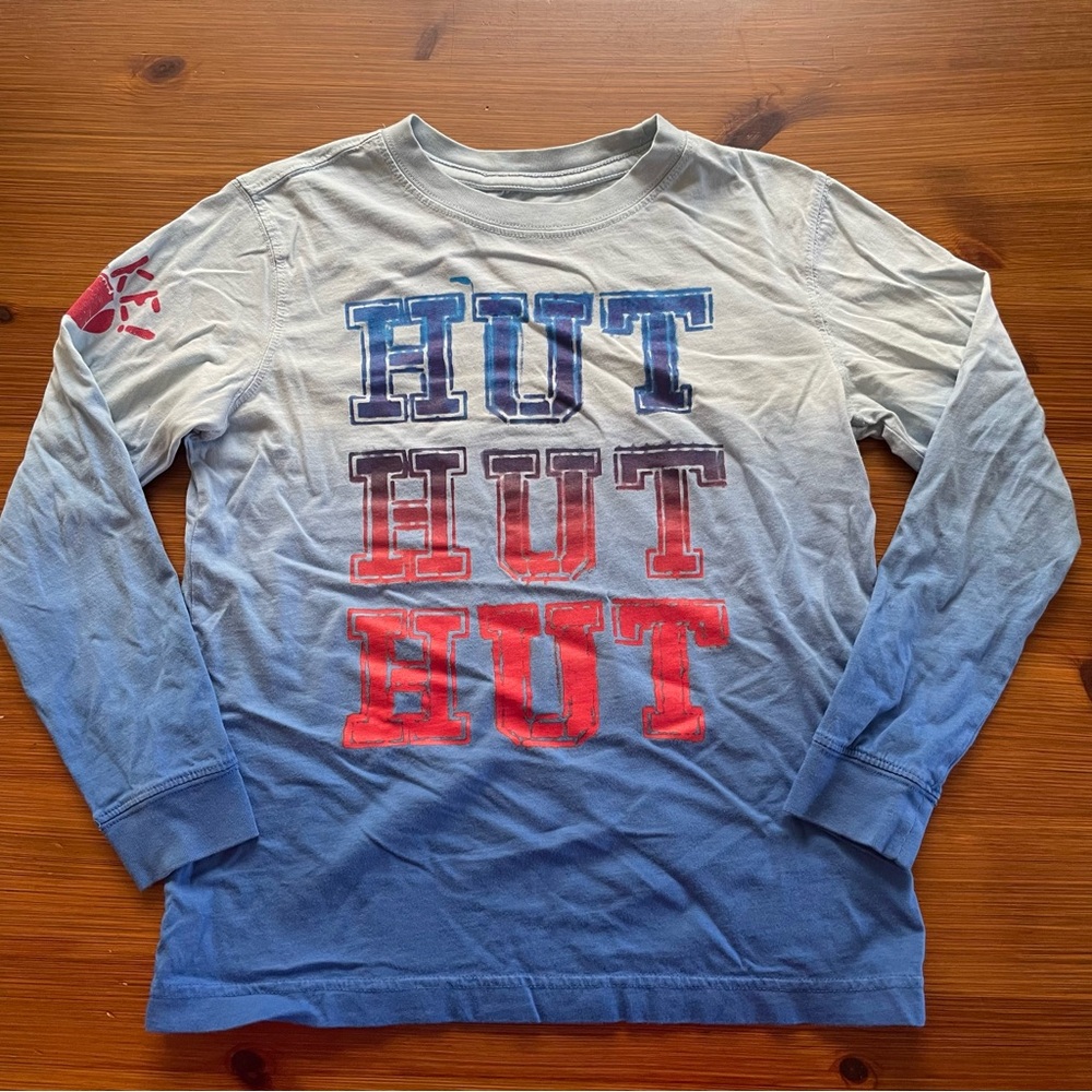 4/$13 Lands’ End HUT HUT HUT Football Long Sleeve Shirt - Large